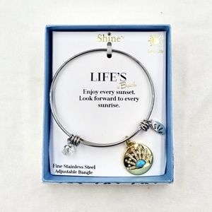 SHINE Life's A Beach Stainless Steel Bangle NIBWT